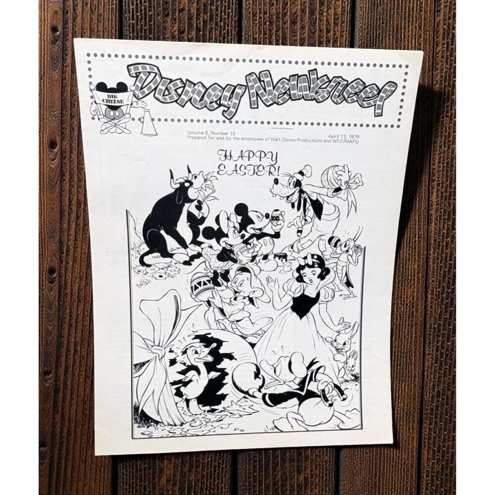 Disney Newsreel Employee Newsletter 1979 Easter Edition Volume 8 No 15